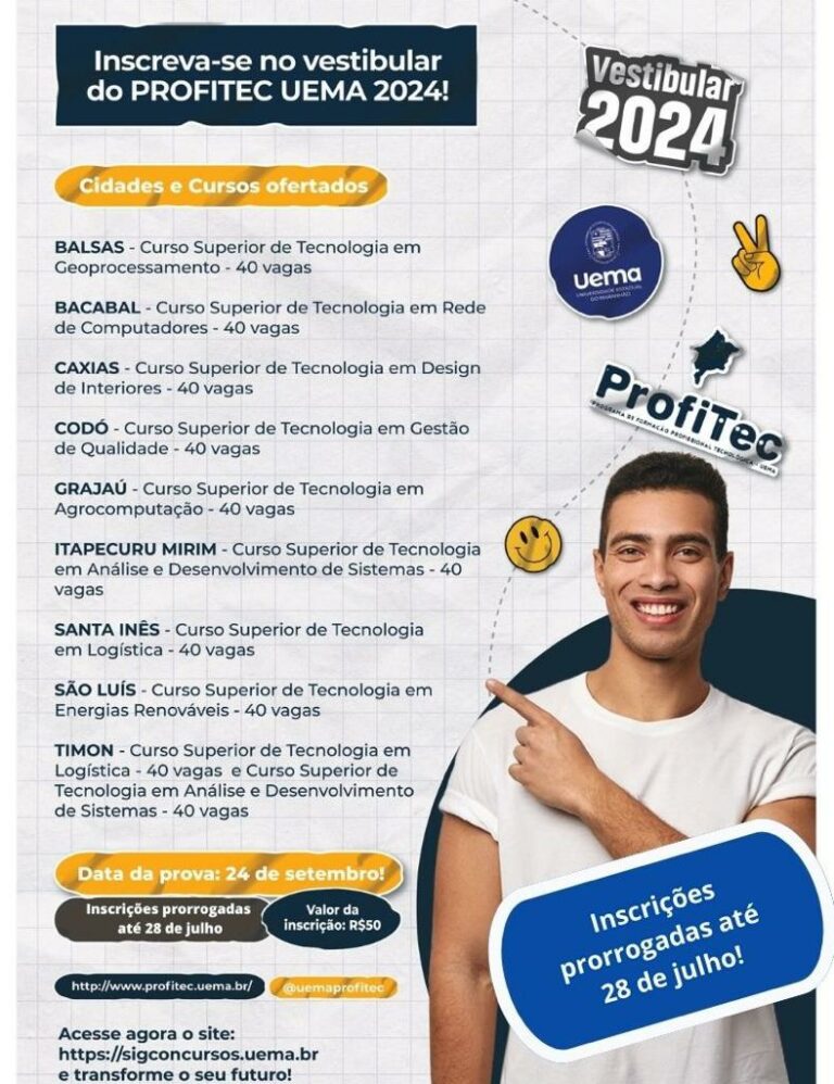 Programa de Cursos Superiores de Tecnologia Inscrições do Vestibular