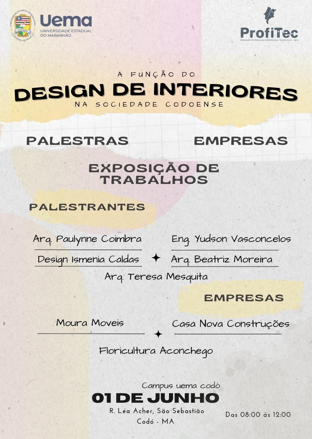 Inscrições abertas para evento “A função do design de interiores na sociedade codoense”