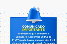 Comunicado – Suspensão de expediente nos dias 2 e 3 de novembro